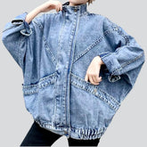 Patchwork-Y2k-Jeansjacke für Damen